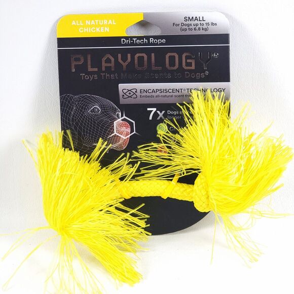 Playology Dog Toy All Natural Dri-Tech Rope Chicken Scent SMALL Up To 15 lbs NEW - Picture 1 of 7